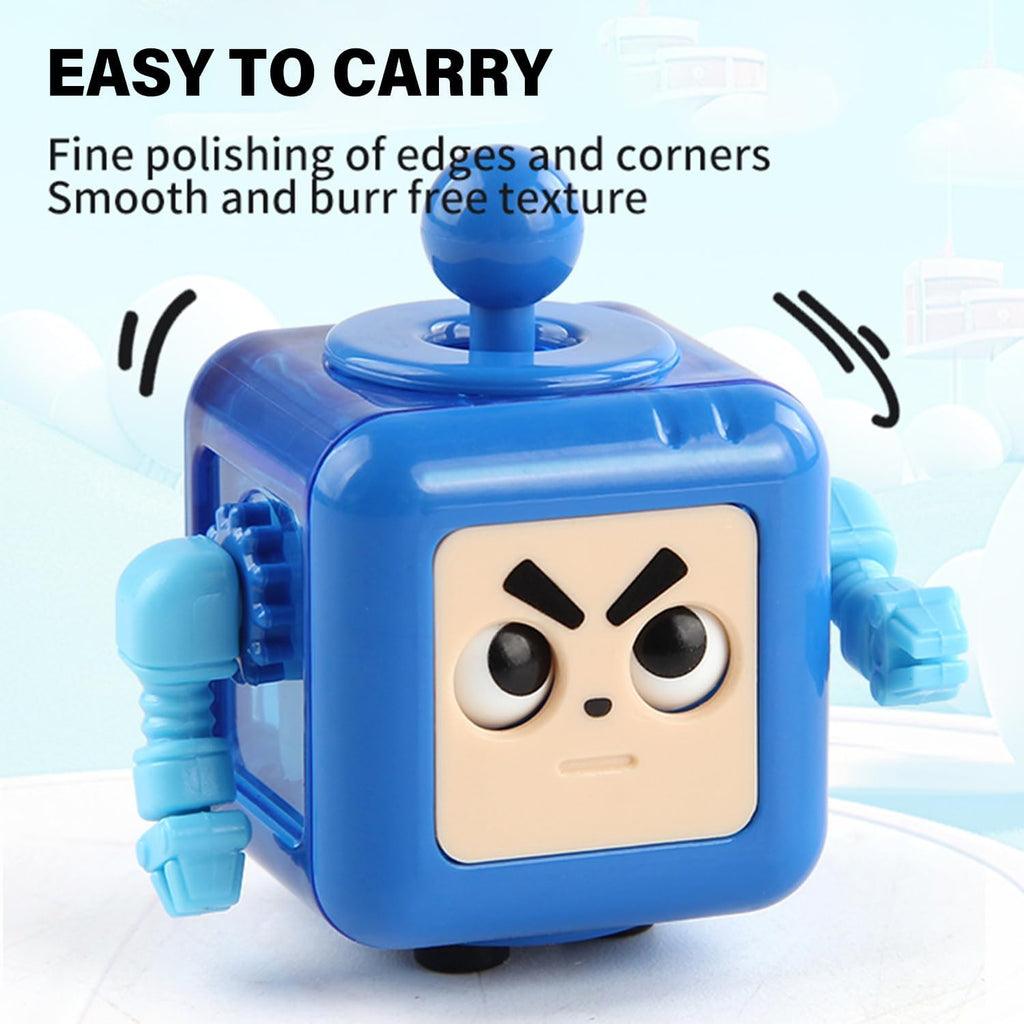 2P Fidget Robot Cube Fidgets Toy, Magic Cube Stress and Anxiety Relief Toys, Fidgets Robot Cube Toy Cube Relaxing Hand-Held for Adults, Killing Time Cool Fidget Block for ADD/ADHD/OCD (Green Purple)