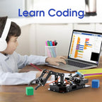 4 DOF ESP32 Robotic Arm Kit for Kids 8-12, Robotics Kit App Remote Control Robot Toys Compatible with Arduino, STEM Educational DIY Robot Arm Kit Gift for Teenagers & Adults