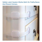 Baby Safety Locks - Maveek 8 Pack Child Proofing Lock For Drawers Doors Cupboard Dresser Door Closet Toilet Seat Oven Refrigerator, Adjustable Transparent Latches, 9 Pcs Extra Adhesive Pads