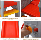 GLACER Toddler Slide, 5 in 1 Kids Climber Slide Playset w/Basketball Hoop, Telescope, Crawl Through Space, Easy Climb Stairs, Freestanding Slide Toddler Playground for Indoor and Outdoor