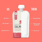 Serenity Kids 6+ Months Baby Food Pouches Puree Made With Ethically Sourced Meats & Organic Veggies | 3.5 Ounce BPA-Free Pouch | Wild Caught Salmon, Butternut Squash, Beet | 1 Count (Pack of 3)