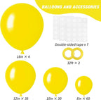 RUBFAC 129pcs Yellow Balloons Different Sizes 18 12 10 5 Inch Latex Balloon Garland Arch Kit for Masquerade Party Decoration Gender Reveal Graduation Anniversary Baby Shower Party Supplies