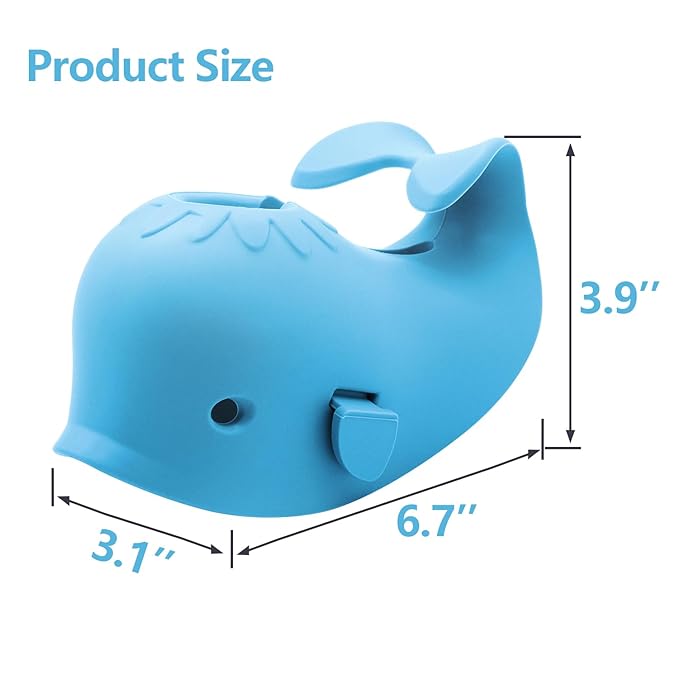 Baby Bathtub Faucet Cover, Baby Safety Protection Silicone Toys, Bath Spout Cover Baby Bathtub, Faucet Cover Baby Bathtub Silicone Whale for Kids, Toddler, Infant, Gifts for Children