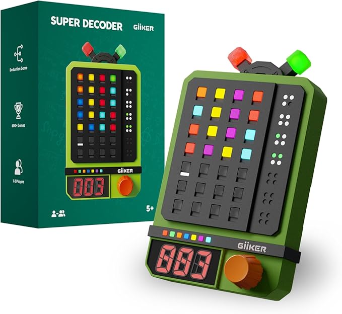 GiiKER Super Decoder, 600-Level Code-Breaking Puzzle Game for 1-2 Players, Handheld Games for Kids and Adults, Birthday Gift for Boys and Girls, Travel Games for Road Trip