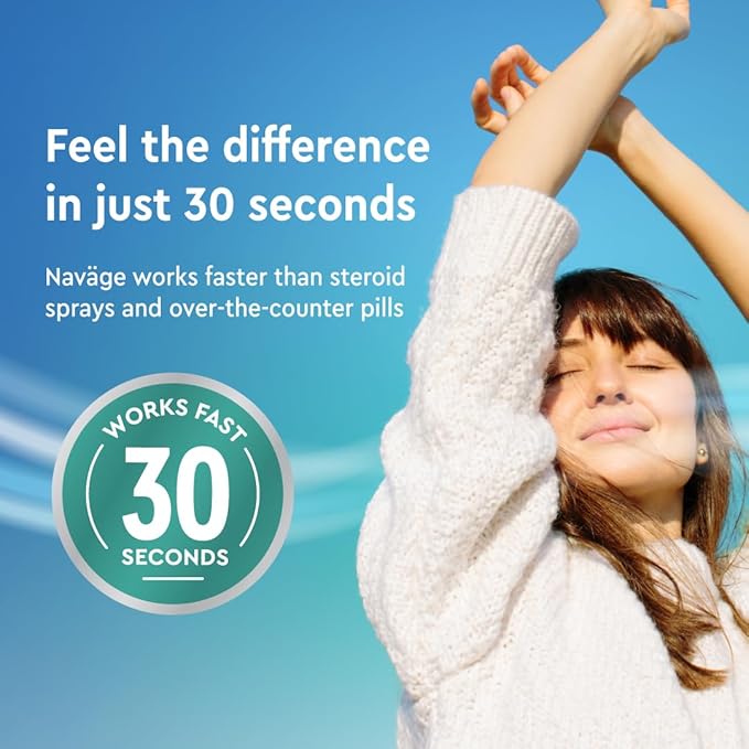 Navage Starter Bundle - Nasal Irrigation System - Saline Nasal Rinse Kit with 1 Navage Nose Cleaner and 30 Salt Pods