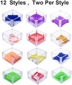 24 Pcs Balance IQ Maze Game，Mini Maze Cube Puzzle Box 3D Brain Maze Toy Puzzles Party Favor Games, Ideal Prizes Gifts for Kids and Adults
