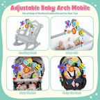 Baby Stroller Arch Toys,Adjustable Crib Mobile for Bassinet with Sensory Play Accessories and Hanging Toys,Baby Travel Car Seat Toys for Toddler Boy Girl 0 3 6 9 12 24 Months