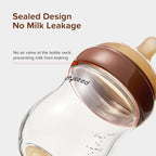 Thyseed Glass Natural Anti-Colic Baby Bottles | Newborn Breast Like Nursing Bottle for Breastfed Babies with Nipple(2-3 Months),5oz,1pack