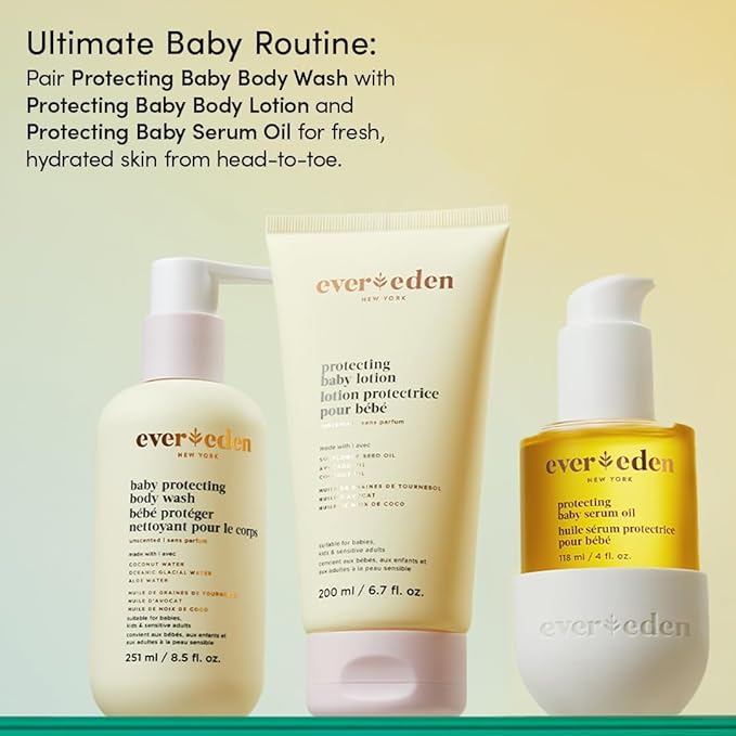 Evereden Protecting Baby Body Wash and Shampoo 8.5 oz. | Clean & Gentle Baby Care | Non-toxic & Fragrance Free