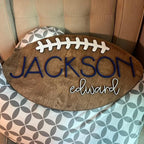 Personalized Football Name Sign, Wooden Name Sign, Football Nursery Decor, Baby Name Sign Wood Sign, Nursery Name Sign for Baby Boys, Football Gift, Kids Room Decor gift/20