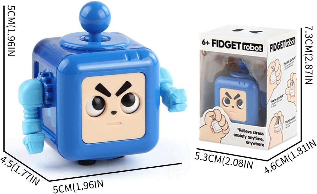 Fidget Robot Cube Fidget Toy, Magic Cube Stress and Anxiety Relief Toys, Fidgets Robot Cube Fidget Toy Cube Relaxing Hand-Held for Adults, Killing Time Cool Fidget Block for ADD/ADHD/OCD (Blue)