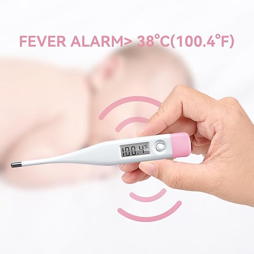 Digital Oral Thermometer for Adults and Children with LCD Display, Oral Thermometer for Baby with Fever Alarm Rectal & Underarm Use, Fast Reading Thermometer