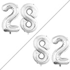 GOER Number 28 Balloons for 28th Birthday Party Decorations,42 Inch Jumbo Foil Helium 82 Balloons for 82nd Birthday Party Decoration (Silver)