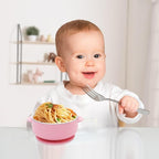 4 Pack Stainless Steel Baby Bowls with Suction, 2-in-1 SUS304 Toddlers Bowl & Removable Silicone Suction Kids Bowl Anti Scald Non Toxic Snack Container for Baby Food Feeding