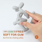 Baby Teether Toys for Teething Relief, Teething Toys 3-6 Months Food Grade Silicone Teether with Storage Box and Pacifier Clip, Baby Essential (Light Yellow Clip+Box)