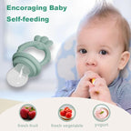 Baby Food Fruit Feeder, Breastmilk Baby Popsicle Molds, Silicone Teether Freezer Tray Food Feeder Pacifier for Teething Relief (Green)