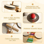 Kids Drum Set for Toddlers - 7 in 1 Montessori Kids Musical Instruments Preschool Educational Toys, Xylophone Tambourine Birthday Gifts for Boys and Girls, Drum Set for Toddlers 3-5