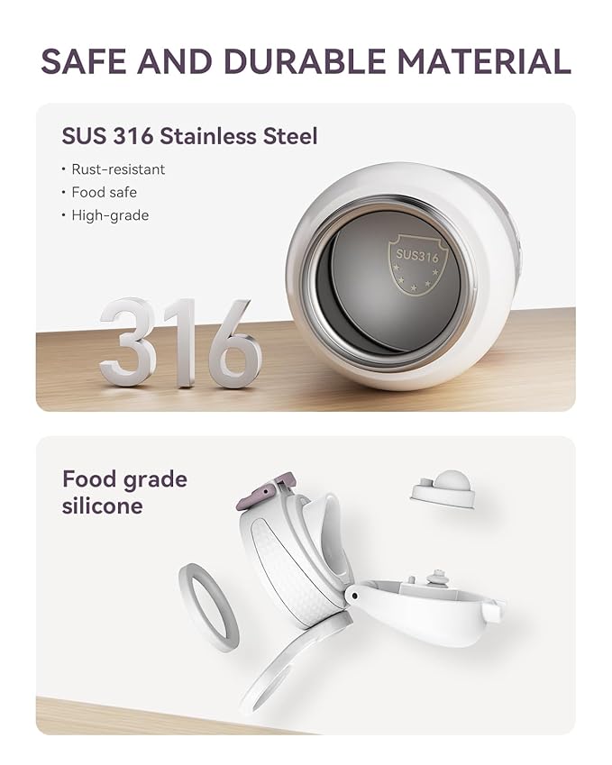 Portable Baby Bottle Warmer for Travel, Portable Milk Warmer with Fast Heating & Long Battery Life, Instant Breast Milk, Formula/Water Warmer with 12 Ounces Big Capacity, Baby Flask for Vehicle