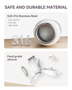 Portable Baby Bottle Warmer for Travel, Portable Milk Warmer with Fast Heating & Long Battery Life, Instant Breast Milk, Formula/Water Warmer with 12 Ounces Big Capacity, Baby Flask for Vehicle