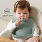 SAMiGO Silicone Baby Spoons Self Feeding 6+ Months - Infant Toddler Utensils - First Stage Baby Led Weaning Feeding Supplies - Set of 3 Pack