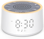 Dreamegg Sound Machine with Nursery Lamp - Sound Machine Baby, Soothing Sounds, Timer, Memory Function, 10 Colour Night Light, White Noise Machine Alarm Clock for Newborn Baby Registry Gift, White
