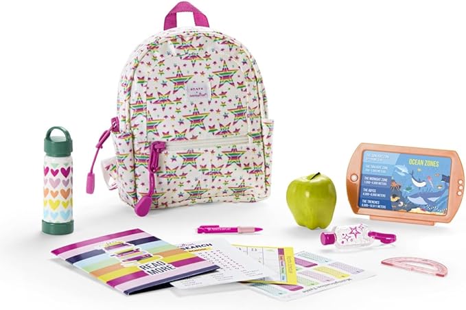 American Girl Truly Me 18-inch Doll Star Student Backpack Playset with Doll Tablet & Reversible Screens, For Ages 6+
