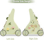 Beright Wooden Baby Walker Push and Pull Learning Activity Walker Kids’ Activity Toy Multiple Activities Center Develops Motor Skills & Stimulates Creativity(Green)