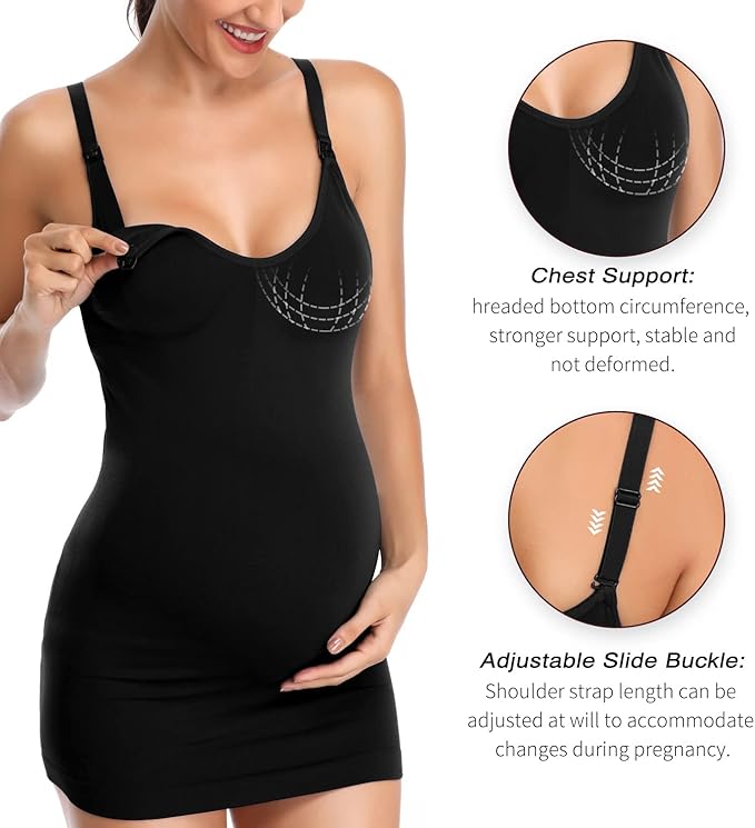 Nursing Tank Tops for Breastfeeding - Pregnancy Must Haves Maternity Camisoles with Built in Bra