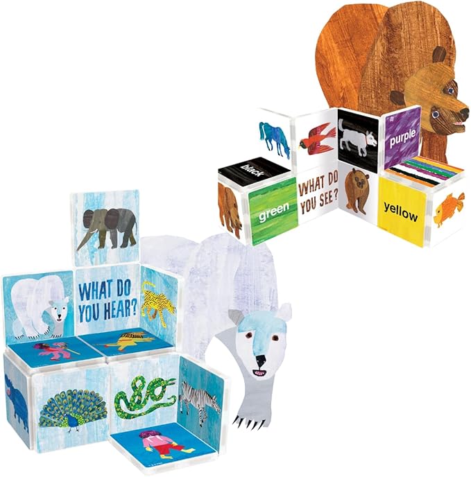 CreateOn Eric Carle Brown Bear with Polar Bear Bonus Set Magnetic Tiles, Building Set for Kids, Magnetic Building Toys for Kids, STEM Toys for Boys and Girls Ages 3+, 24 Piece