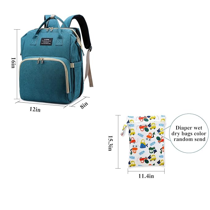 Diaper Bag with Changing Station,Diaper Bag Backpack，7 in 1 Travel Baby Diaper Bag,Mommy Bag With USB Charging Port (Green)