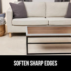 GORILLA GRIP Baby Proof Corners and Edges for Furniture, Kid Proofing Adhesive Table Corner Protectors, Heavy Duty Soft Rubber Foam Protection, Includes 8 Protective Safety Guards, 18 Feet, Off White