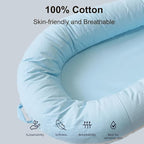 Deluxe Infant Lounger, Baby Nest Cover for Baby Girls & Boys, Newborn Essentials for Baby 0-12 Months, 100% Cotton (SummerSky)