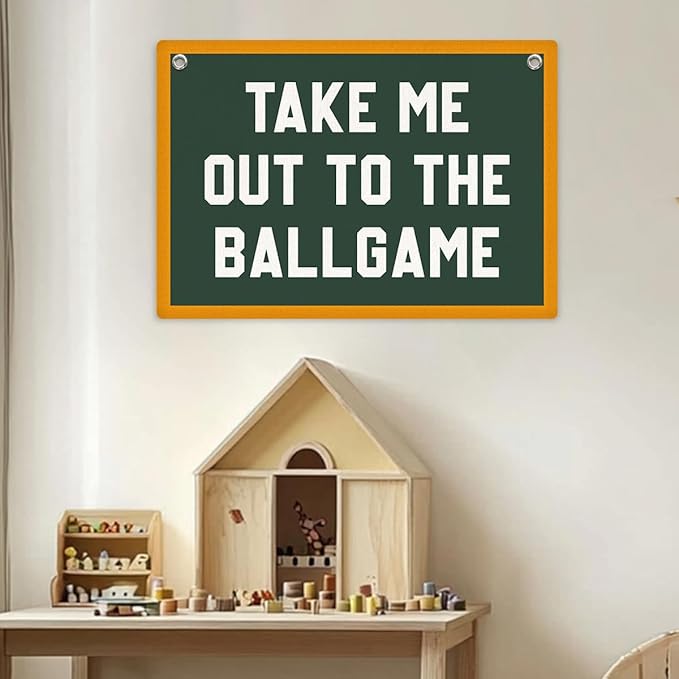 Sports Room Decor for Boys, Baseball Basketball Wall Decor Banner, Wall Hanging Banner Flag, Inspirational Game Day Wall Flag Home Playroom Boys Room Decor, Banner for Room