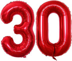 GOER Number 30 Balloons for 30th Birthday Party Decorations,42 Inch Jumbo Foil Helium Balloons for 30th Anniversary (Red)