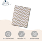 Living Textiles Chenille Knitted Blanket - Taupe Chevron