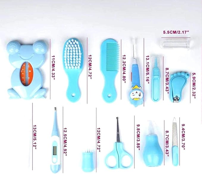 ZELINYE Baby Grooming kit Set Infant Baby Grooming Tools Newborn Manicure Set Baby Healthcare Nail Clippers Hairbrush Tool Set(13PCS)