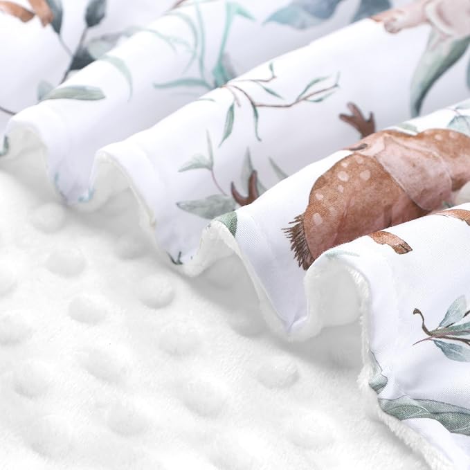 TANOFAR Baby Carseat Canopy, Peekaboo Opening Car Seat Canopy for Babies, Soft and Breathable Infant Carrier Canopy, Multi-use Baby Carrier, Stroller, Nursing Cover, Minky Blanket, Animal Leaf