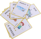 SANTSUN 14 Illness & Disease Expression English Flash Cards, Study Cards (4.72 x 3.54 Inch) with 1 Ring, Pocket Laminated Flashcards for Ages Pre-K & K