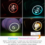 MEE audio KidJamz KJ55BT Bluetooth Wireless Safe Listening Headphones for Children with LED Lights, 85dB Volume Limiter, Mic & 40h Battery (Blue)