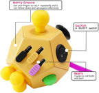 12 Sided Cube Toys,Fidget Toys Relief Stress and Anxiety Depression Anti for Kids and Adults with ADD, ADHD, OCD, Autism (Yellow, Normal)