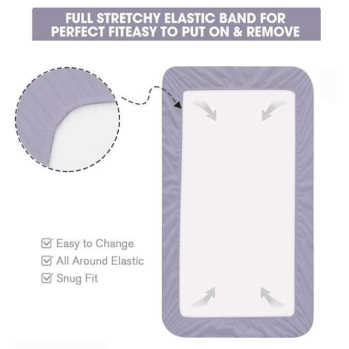 Bimocosy Baby Crib Sheets for Girls, Fitted Crib Sheet 4 Pack for Standard Crib and Toddler Mattresses, Super Soft Breathable Microfiber Baby Sheet 28x52x8in, Ditsy Floral/Pink/Butterfly/Purple