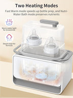 GROWSNY Fast Baby Bottle Warmer, 12-in-1 Milk Warmer with Steam and Water Bath Warming Modes for Breastmilk &Formula, Food Heating,with Thaw, Steri-lize, Egg Boil Function, Fits Most Types of Bottles