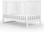 dadada Austin 3-in-1 Convertible Crib to Toddler Bed & Daybed - Made in Italy, GREENGUARD Gold Certified, Baby-Safe Finish, Sustainable Beech Wood, Modern Design, 3 Adjustable Heights (White)