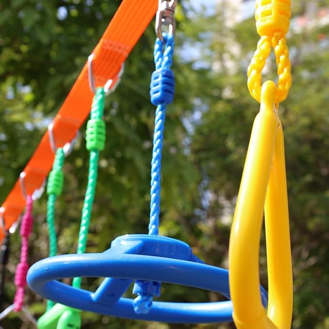 Kids Ninja Monkey Bars 2 Packs for Slackline Accessories for Slackline Obstacle Course for Backyard Attachments to Most Any Home Playground Equipment Sets