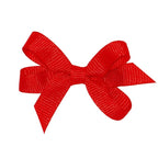 Wee Ones Girls' Plain Wrap Classic Grosgrain Hair Bows on a WeeStay No-Slip Hair Clip, Handmade, Baby, Red