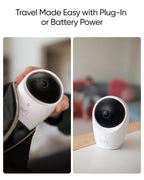 eufy Baby Monitor E20, 2K Resolution, 5'' 720p Display, Hybrid Connection, Wi-Fi & No Wi-Fi Control, Pan-Tilt, 4× Zoom, Night Vision, Built-in Battery Camera, ANR, Smart Alerts, 24/7 Recording