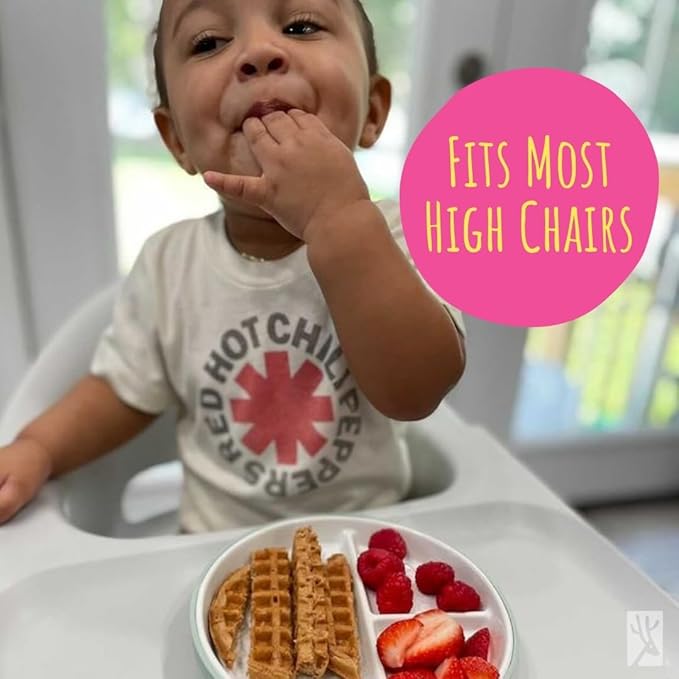 Elk and Friends Kids 6.7” Porcelain Divided Plates with Silicone Suction Sleeves | Suitable for Babies/Kids/Toddlers | Microwave & Dishwasher Safe | Non Slip | Snack Dishes | 4 Pack