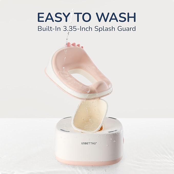 3 in 1 Potty Training Toilet, Dinosaur Toddler Potty Training Seat for Boys Girls with Comfortable Cushion, Easy-to-Clean and Anti-Slip Potty Training Step Stool for Toilet (Pink)