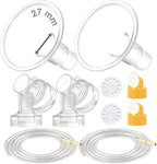 Maymom Breast Pump Kit Compatible with Medela Pump in Style Advanced Pump; 2xTwo-Piece 27mm Breastshield, 2 Valve, 4 Membrane, 2 Replacement Tubing; Replacement Part for Medela Shield, Medela Valve