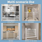 ALLAIBB Narrow Walk Through Baby Gate Auto Close Tension White Metal Child Pet Safety Gates with Pressure Mount for Stairs,Doorways and Baniste(29.13-33.86"/74-86cm)